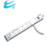 2M UK Male Mains power PDU 6 gang UK Socket Surge Spike & Tel