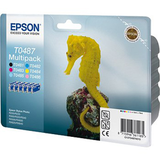 Genuine Epson Seahorse Black, Yellow, Cyan, Magenta, Yellow, Light Cyan, Light Magenta�(T0487) Cartridge