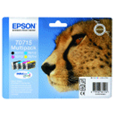 Genuine Epson Cheetah Black, Cyan, Magenta, Yellow�(T0715) Cartridge