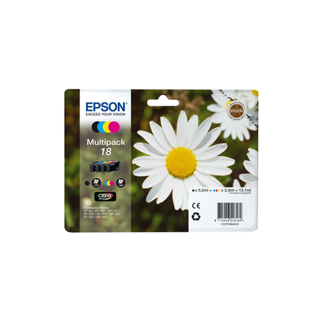 Genuine Epson Daisy (18) Multipack - Black, Cyan, Magenta, Yellow