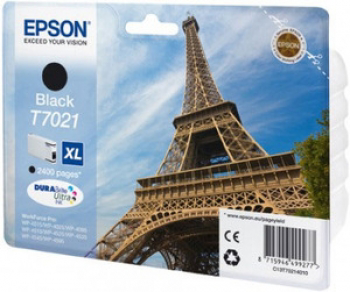 Genuine Epson Eiffel Tower Black Approx 2400 pages (T7021) Cartridge