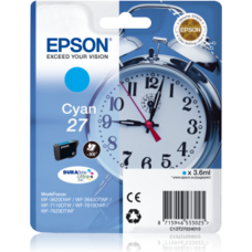 Genuine Epson 27 Alarm Clock Cyan Cartridge
