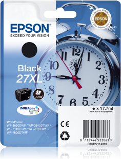 Genuine Epson Alarm Clock 27XL Black Cartridge